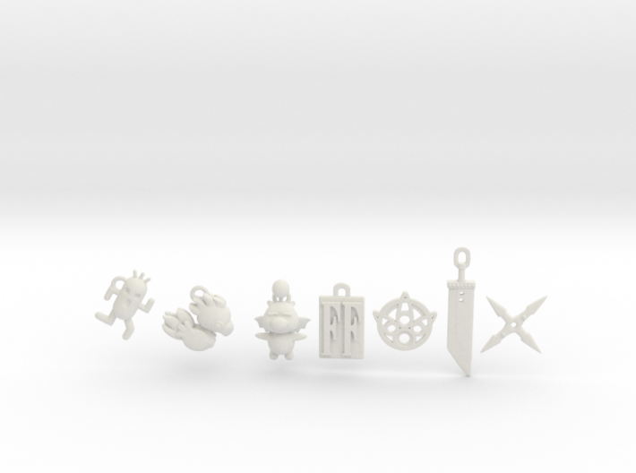 FF Video Game Fantasy Charms 3d printed
