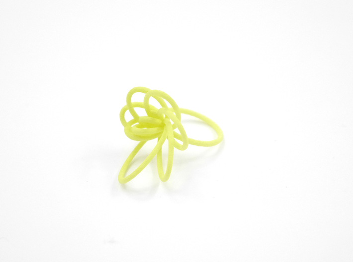 Flora Ring A (Size 7) 3d printed Key Lime Nylon (Custom Dyed Color)