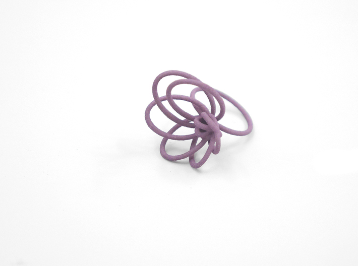 Flora Ring A (Size 7) 3d printed Wisteria Nylon (Custom Dyed Color)