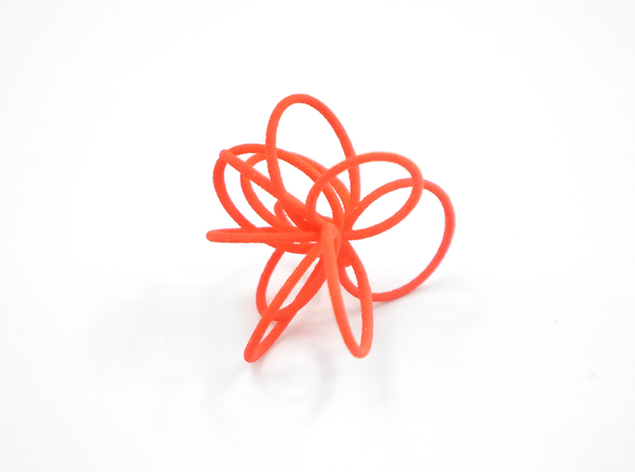 Flora Ring B (Size 7) 3d printed Coral Nylon (Custom Dyed Color)