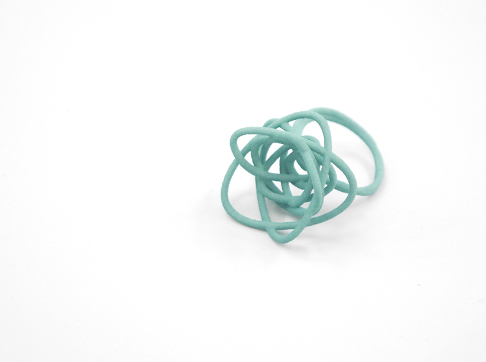 Sprouted Spiral Ring (Size 6) 3d printed Teal Nylon (Custom Dyed Color)