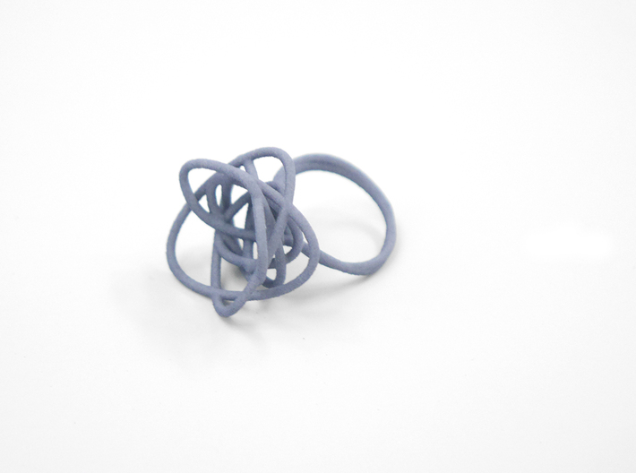 Sprouted Spiral Ring (Size 6) 3d printed Azurite Nylon (Custom Dyed Color)