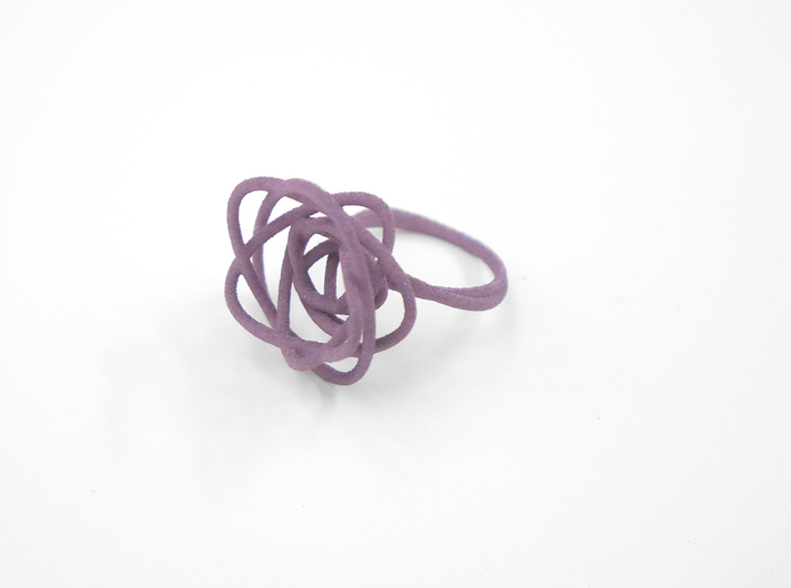 Sprouted Spiral Ring (Size 6) 3d printed Wisteria Nylon (Custom Dyed Color)