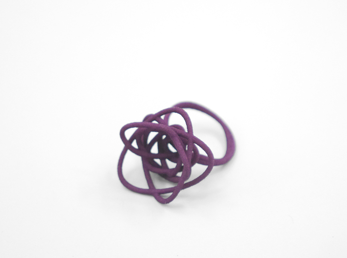 Sprouted Spiral Ring (Size 6) 3d printed Eggplant Nylon (Custom Dyed Color)