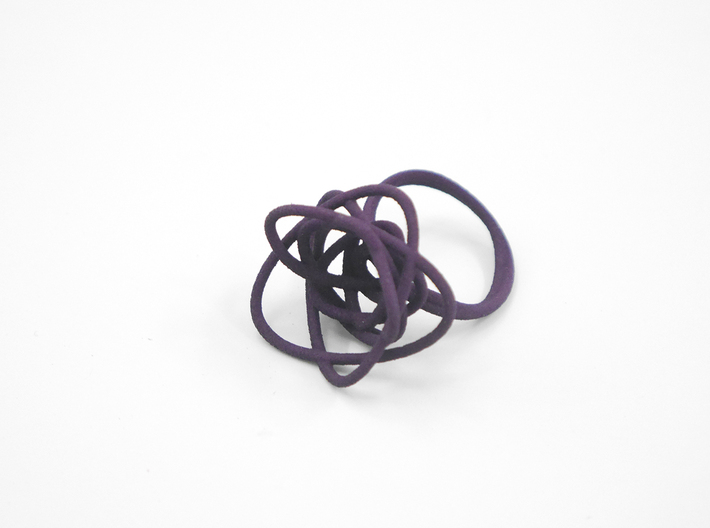 Sprouted Spiral Ring (Size 6) 3d printed Midnight Nylon (Custom Dyed Color)