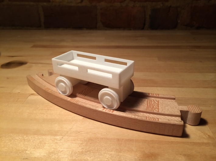 Flatbed car compatible with Thomas the Train woode 3d printed  Missing the magnets.