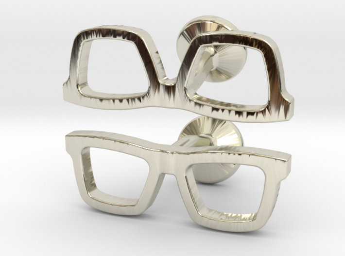 Hipster Glasses Cufflinks 3d printed