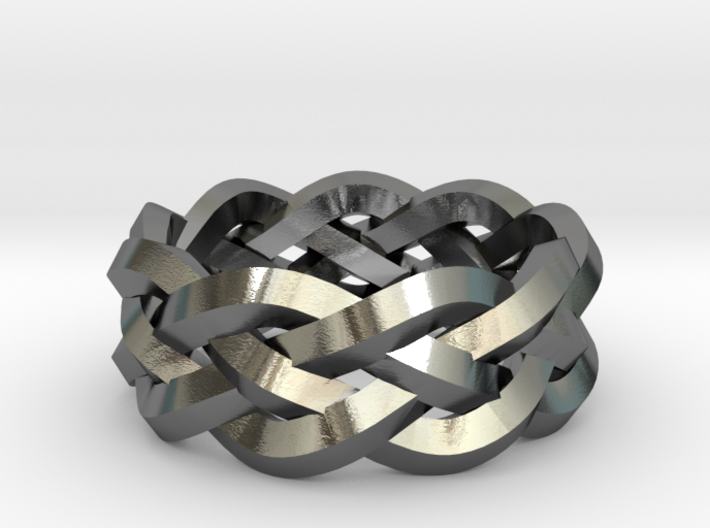 Four-strand Braid Ring 3d printed