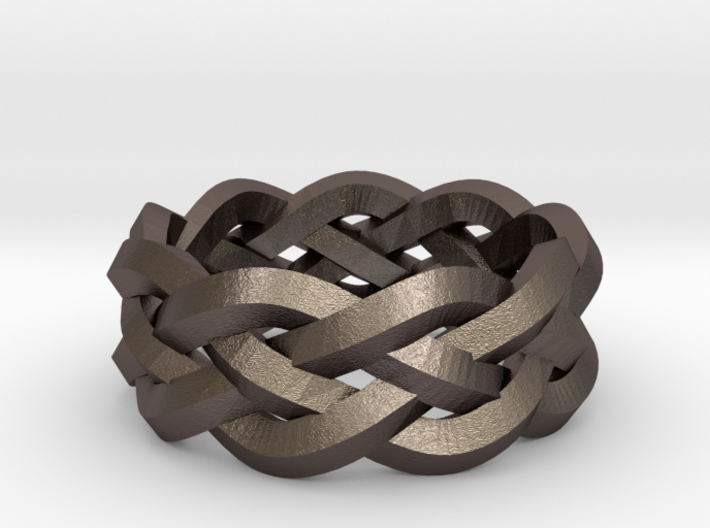 Four-strand Braid Ring 3d printed