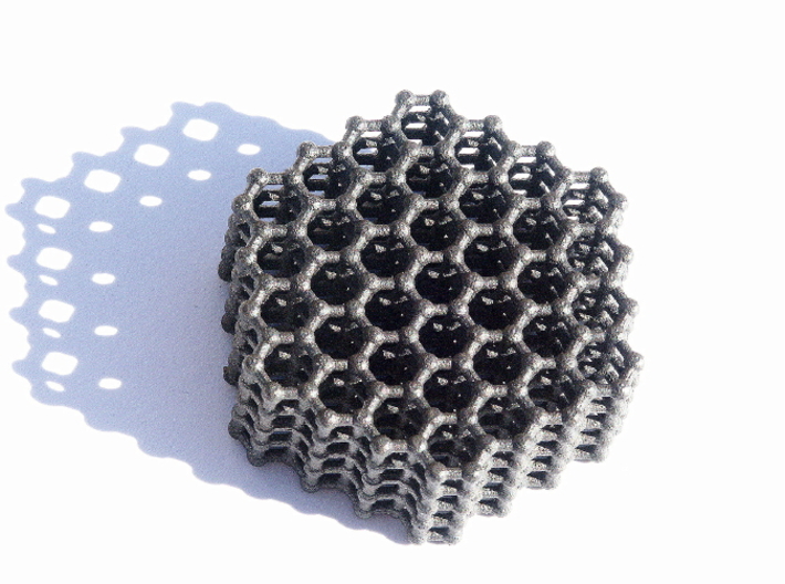 Carbon Model (S) 3d printed Model in Matte Black Steel
