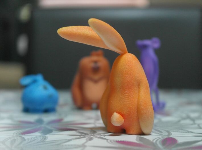 Rabby-Friendly Rabbit 3d printed Printed in Full color sand stone