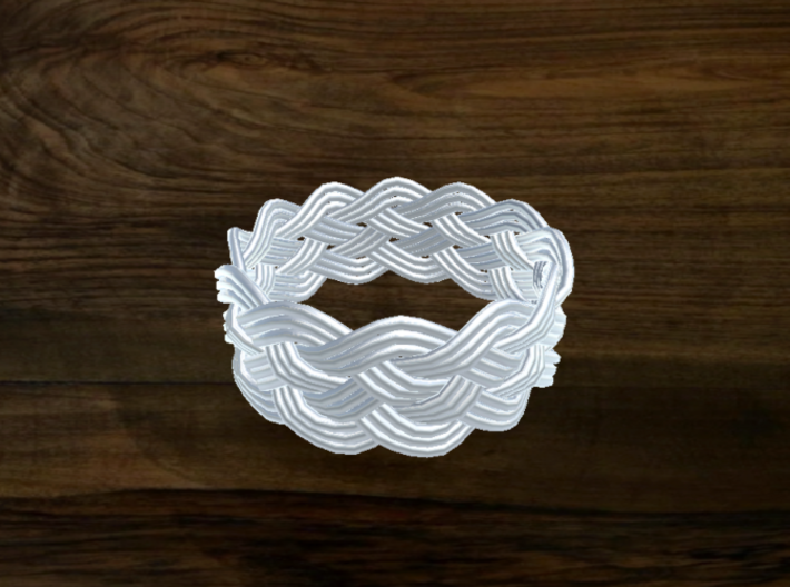 Turk's Head Knot Ring 5 Part X 12 Bight - Size 14 3d printed