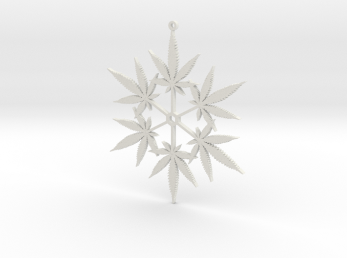 Snowflake Cannabis Ornament  3d printed 