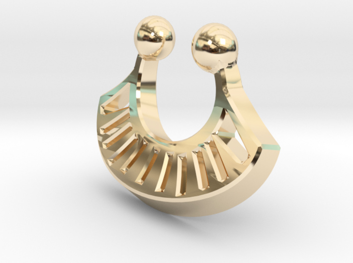 Tribal Fan Nose RIng 3d printed