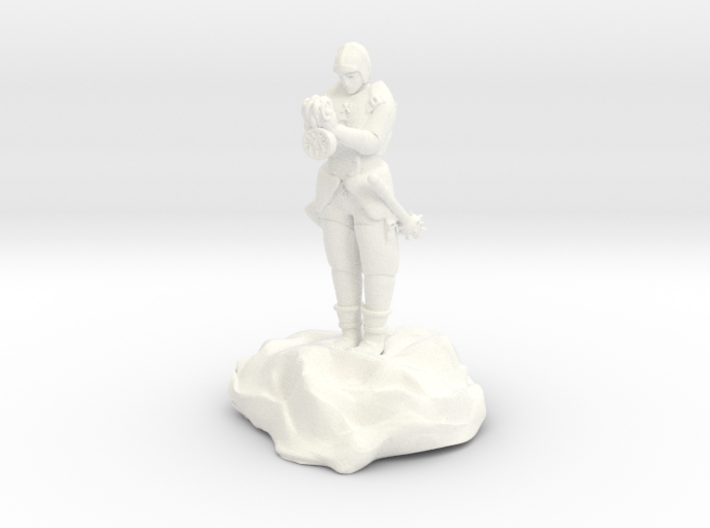 Catrell, the Human Cleric Hermit with Holy Symbol 3d printed 