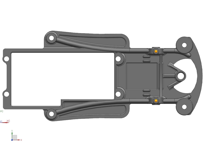 1/32 Fly Porsche 908 Chassis fits Slot.it SW Pod 3d printed Top View