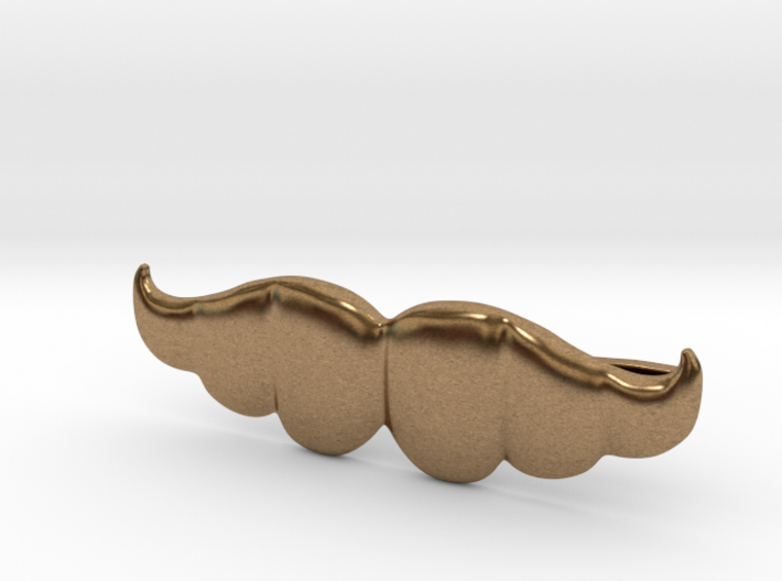 &quot;Brazilian&quot; Moustache Tie Bar (Metals) 3d printed