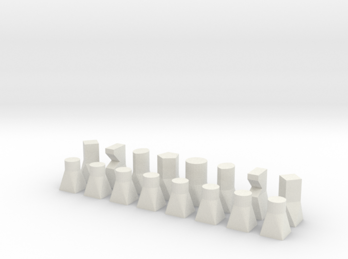 Bauhaus type chess set 3d printed
