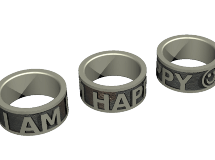 Happy Ring - US Size 7 3d printed