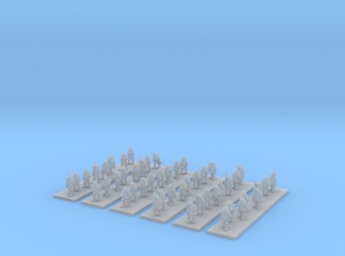 1/220 WW1 French infantry marching x48 3d printed