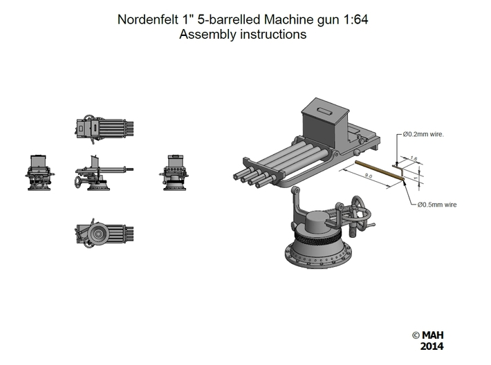 Polyphemus Nordenfelt 5-Barreled x 6 1/64 3d printed 