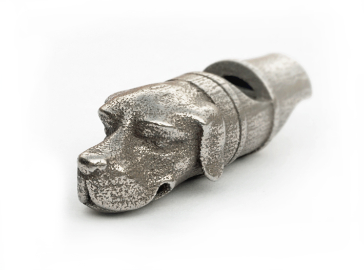 Dog Whistle Pendant 3d printed Stainless Steel