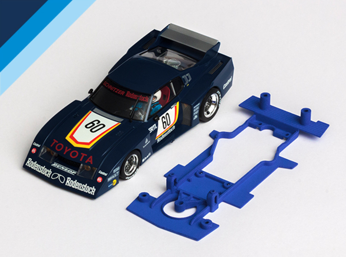 1/32 MRRC Toyota Celica Chassis for slot.it pod 3d printed Chassis compatible with MRRC Toyota Celica LB Turbo body (not included)