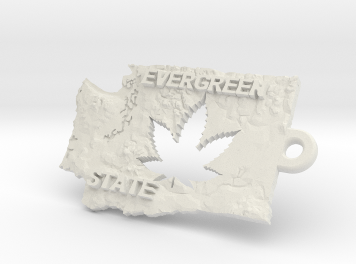 Washington State marijuana key fob 3d printed