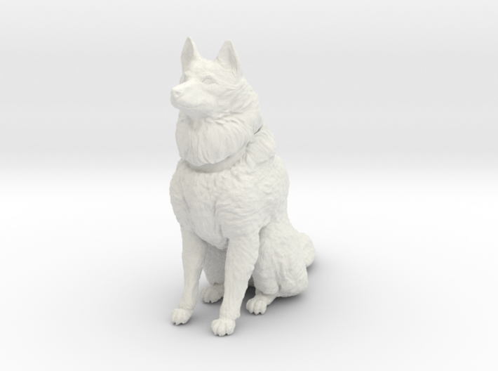 Dog Figurine - Sitting Finnish Spitz (hollow) 3d printed