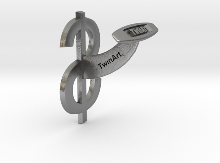 Dollar Cufflink 3d printed
