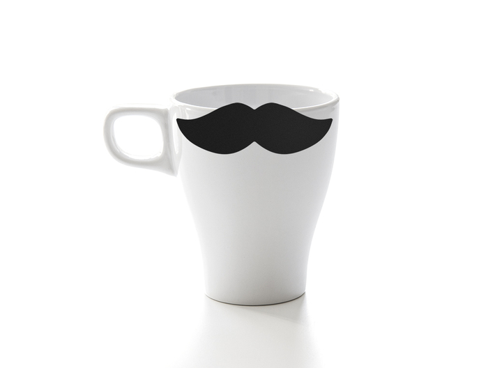 Mug &amp; glass accessories Mustache 1 3d printed