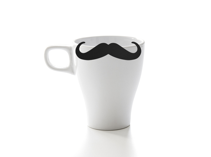 Mug &amp; glass accessories Mustache 7 3d printed