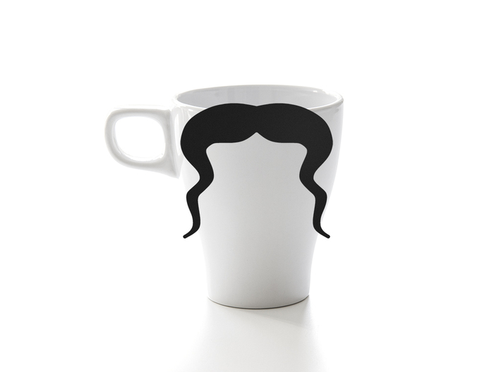 Mug &amp; glass accessories Mustache 9 3d printed