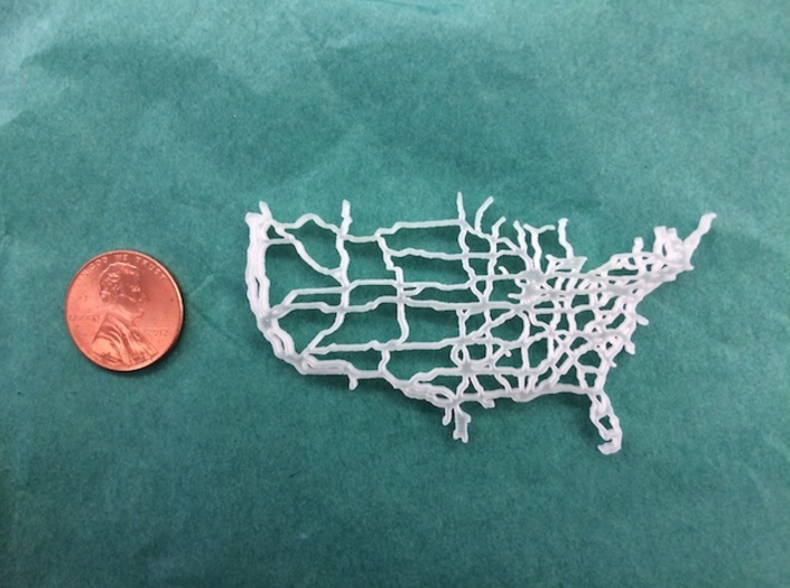 US Map 70mm version 3d printed First FUD prototype of the Map