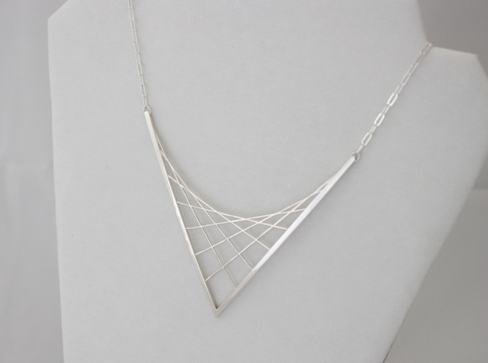 Parabolic Suspension Statement Necklace - Metal 3d printed