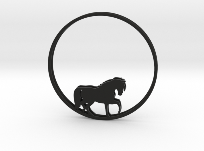 Horse Hoop Earrings 50mm 3d printed 