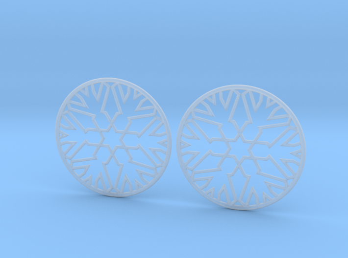 Snowflake Hoop Earrings 40mm 3d printed