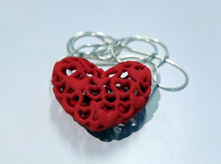 Heart by Heart 35mm Pendant. 3d printed 66 small hearts maked a full Heart