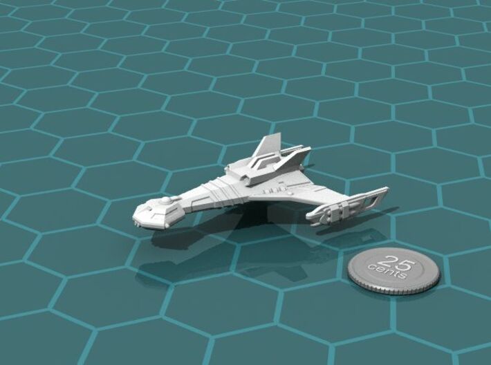 Ngaksu Hurricane 3d printed Render of the model, with a virtual quarter for scale.