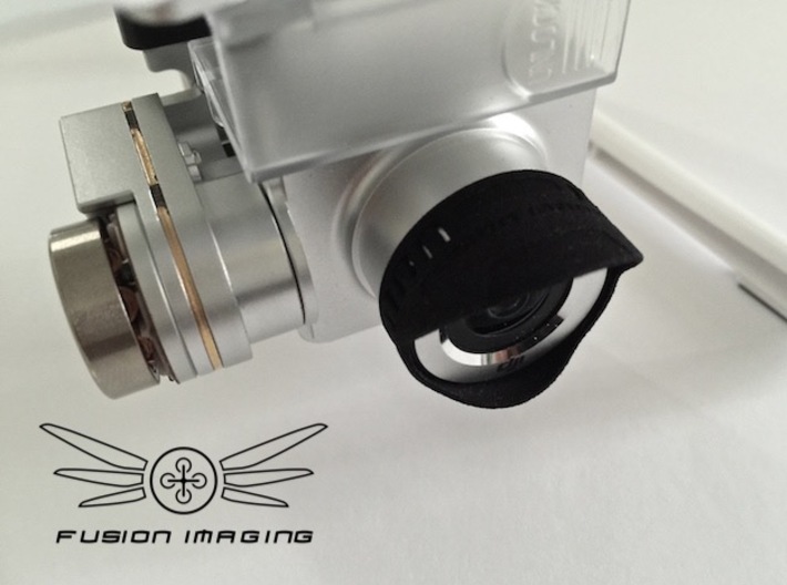2x. DJI Phantom Vision 2 + Lens Hood 'Slim' 3d printed DJI Phantom Vision 2 + Lens Hood 'Slim'