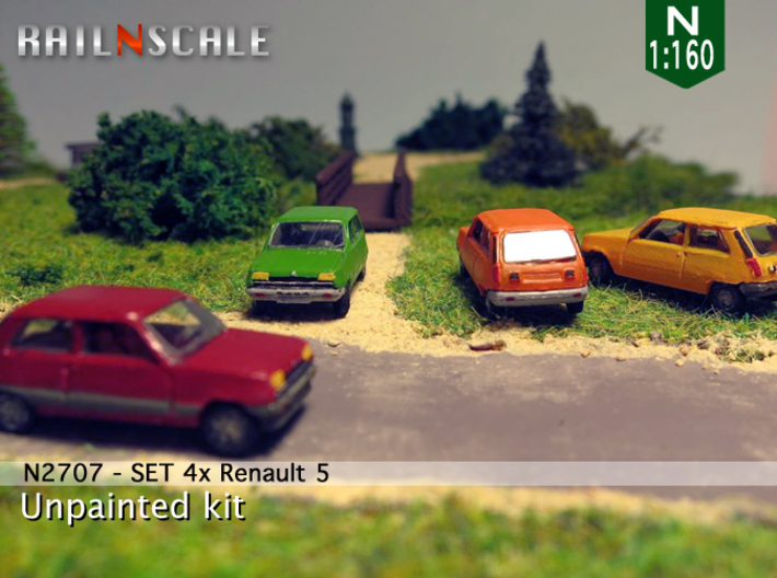 SET 4x Renault 5 (N 1:160) 3d printed 