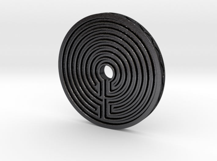 Labyrinth coin 3d printed 