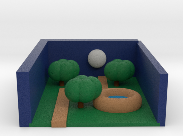 Night Pond In The Forest 3d printed