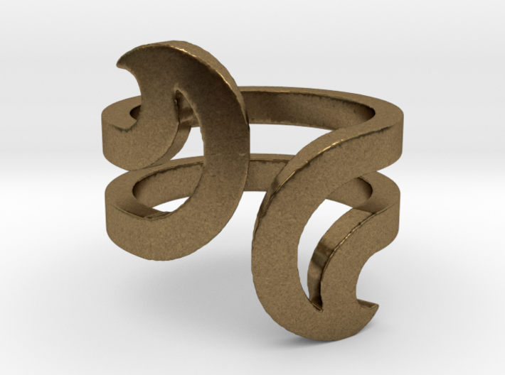 Opposite Waves Ring 3d printed