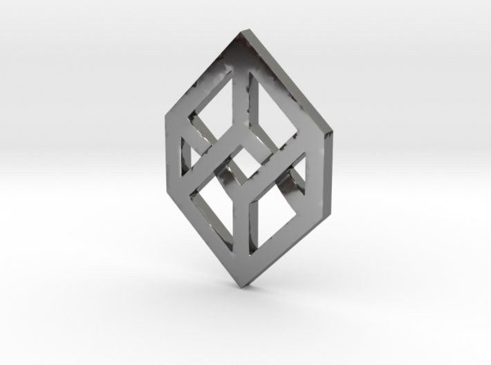 Necker/Impossible Cube Pendant 3d printed