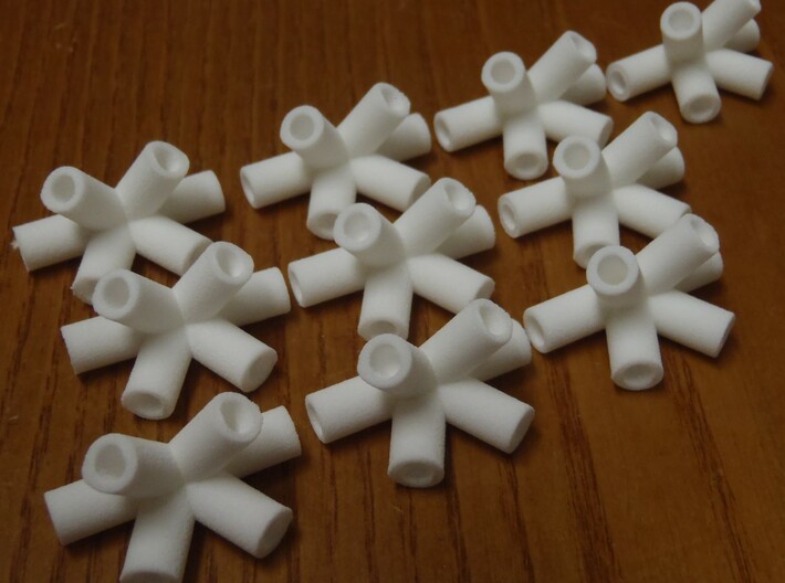 Tetrahedron kite connectors for 1/8&quot; or 3mm 3d printed