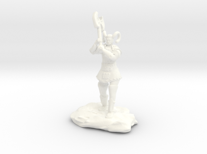 Tiefling Paladin Mini in Plate with Great Axe 3d printed 