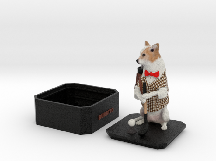 Custom Dog Figurine With Urn - Burrito 3d printed