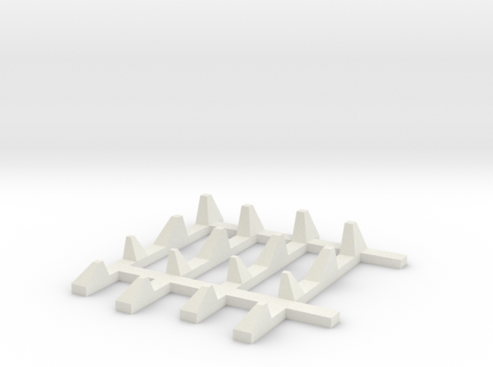 1-87 Scale Dragon Teeth Road Barrier Expansion 3d printed
