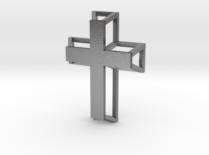 3D Framed Cross Pendant 3d printed